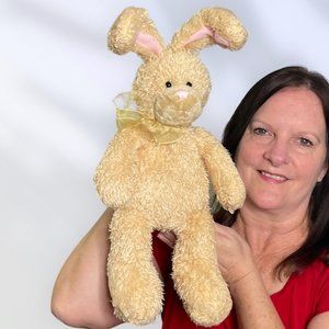 Beautifully Detailed Beige Bunny Rabbit Lovey 15"‎ Plush Stuffed Animal Toy